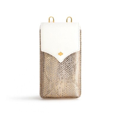 ANY DI – Phone Pouch, White/Snake gold