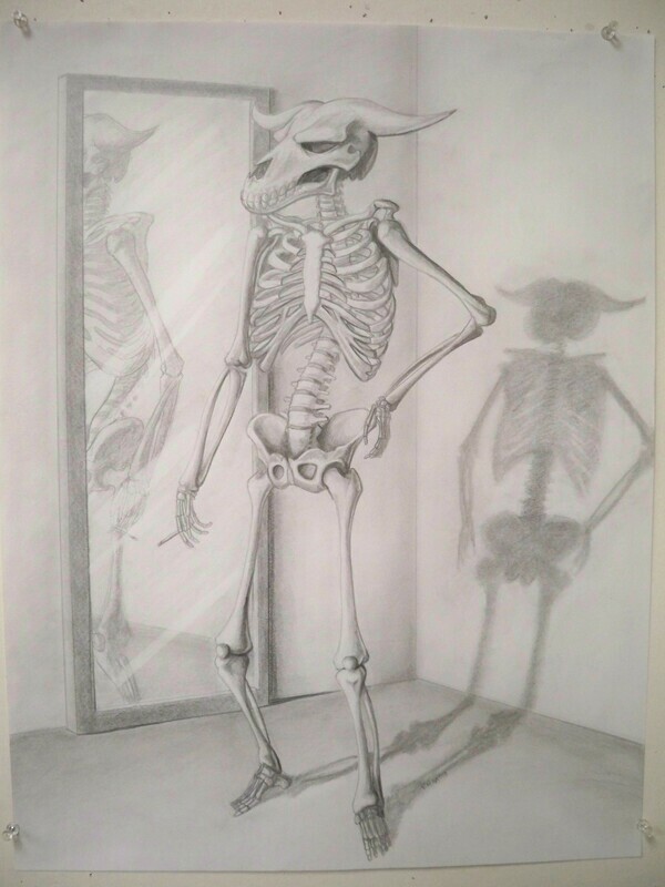 Animal-Headed Skeleton Drawing