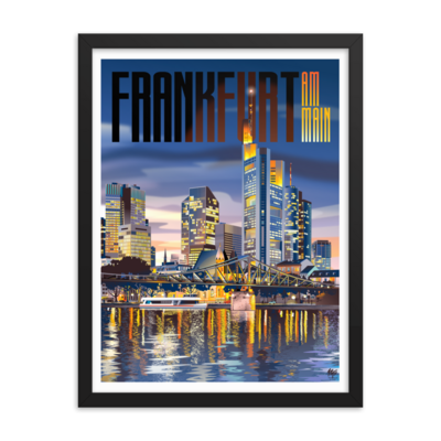 Frankfurt Nightfall (Framed)