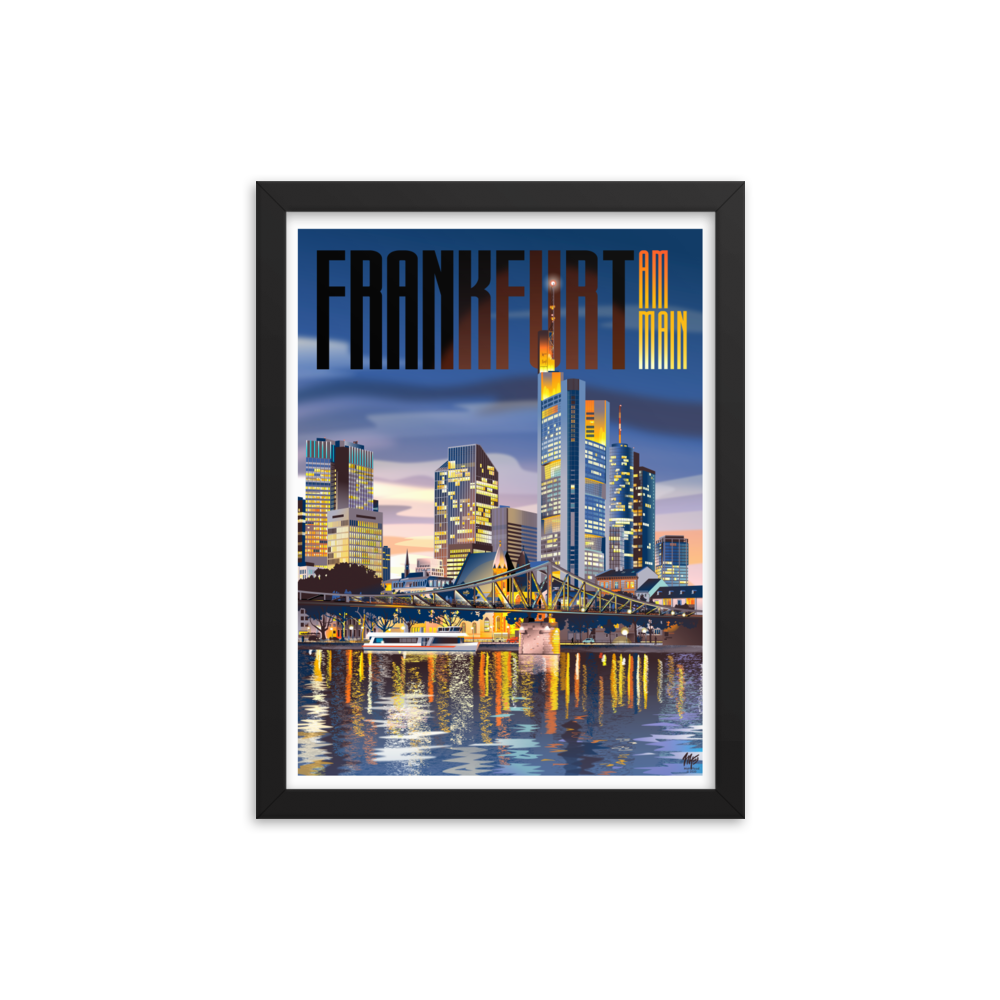 Frankfurt Nightfall (Framed)
