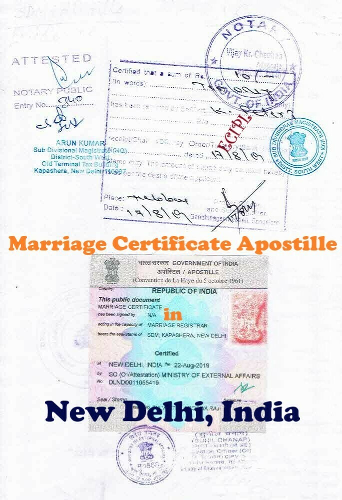 ​Marriage Certificate Apostille in Delhi, India
