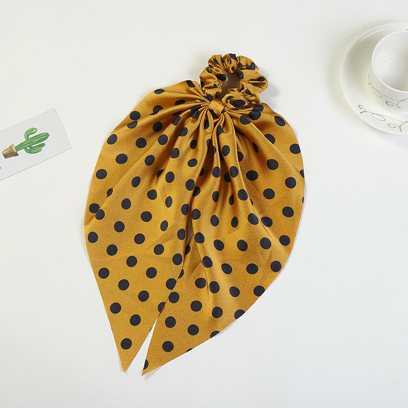Polka dots satin scrunchies with scarf Polka dots satin scrunchies with scarf