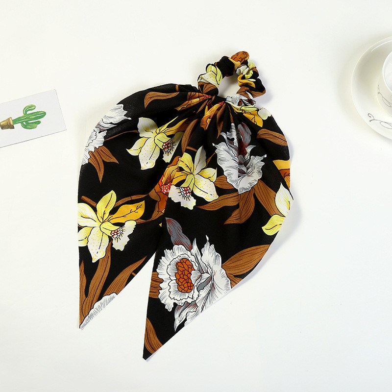 Floral chiffon scrunchies with scarf Floral chiffon scrunchies with scarf