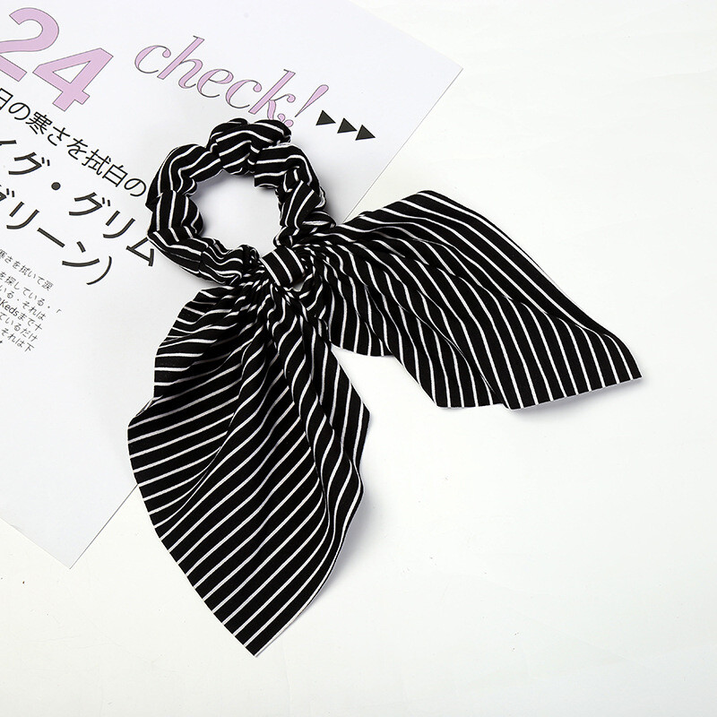 Strips chiffon bow scrunchies Strips chiffon bow scrunchies