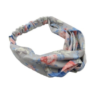 Chiffon floral twist front elastic headband Chiffon floral twist front elastic headband