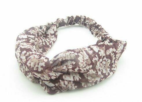 Twist front rust floral turban headband Twist front rust floral turban headband