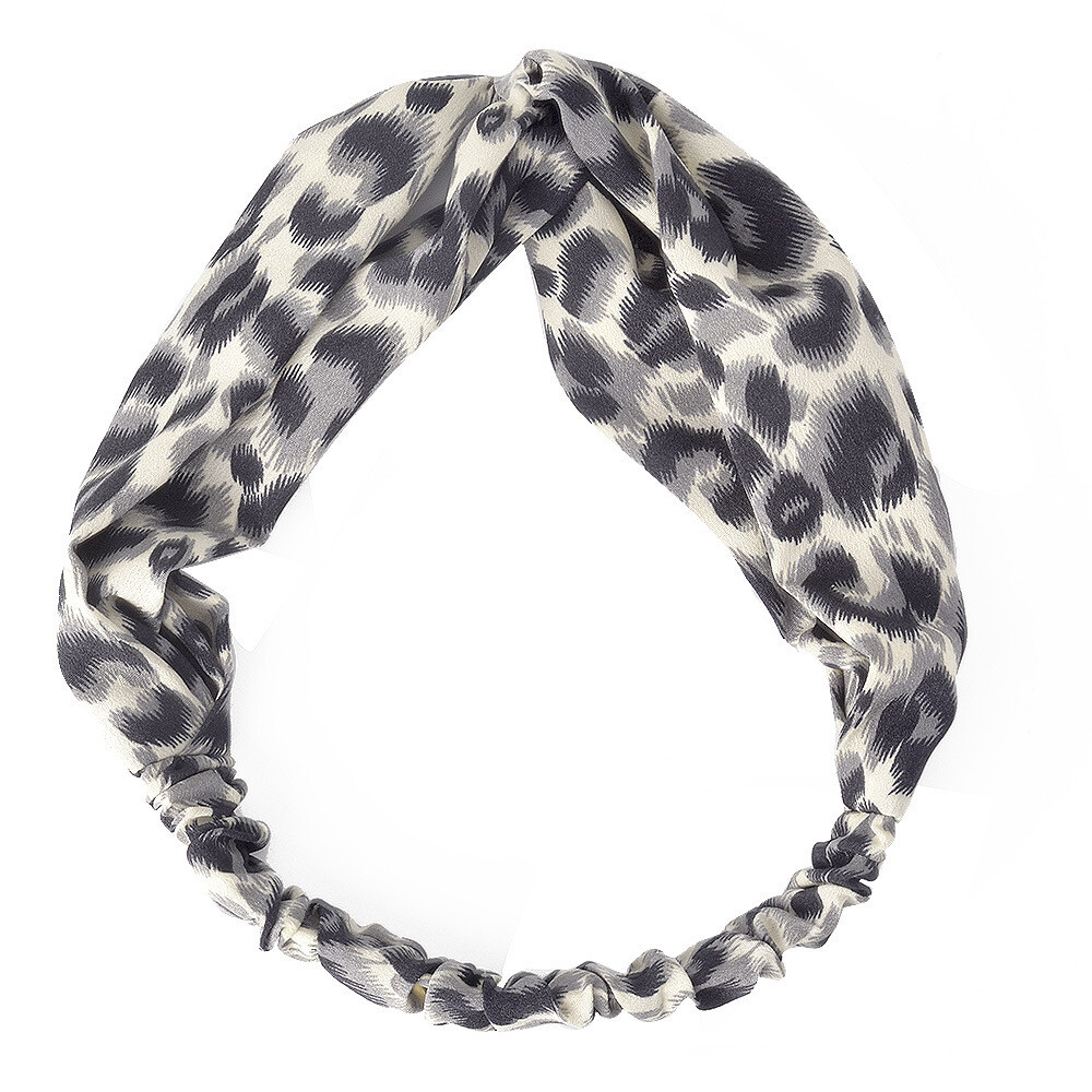 Leopard prints elastic chiffon turban headband Leopard prints elastic chiffon turban headband