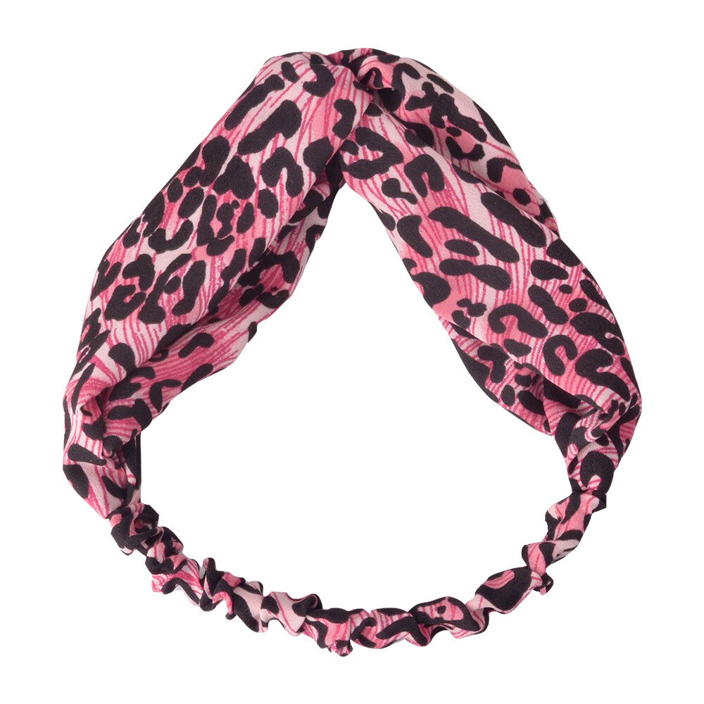 Leopard prints elastic chiffon turban headband Leopard prints elastic chiffon turban headband