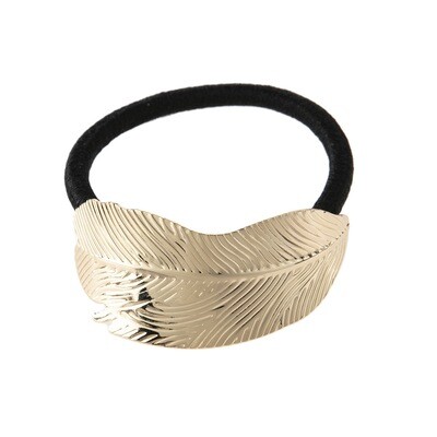 Metallic feather elastic hair tie Metallic feather elastic hair tie