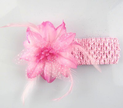 Organza feather flower headband Organza feather flower headband