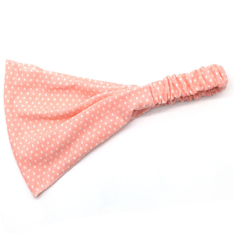 White polka dots light pink bandanna headband White polka dots light pink bandanna headband