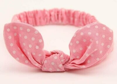 Small dots elastic headband with bow Small dots elastic headband with bow
