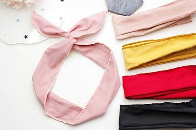 Plain colour ribbed cotton twist hair scarf Plain colour ribbed cotton twist hair scarf