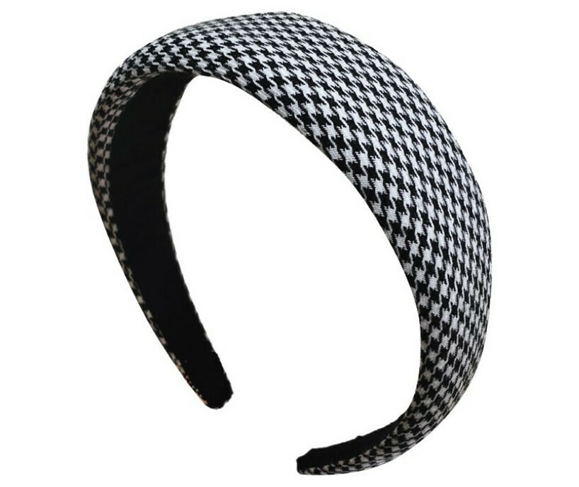 4cm-wide thinly padded hounds tooth headband 4cm-wide thinly padded hounds tooth headband