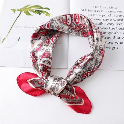 Amoeba patterned satin bandanna scarf Amoeba patterned satin bandanna scarf