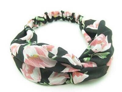 Twist front large flowers elsatic headband Twist front large flowers elsatic headband