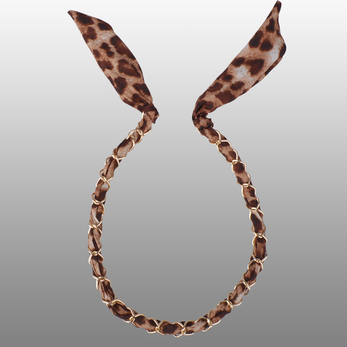 Chiffon + golden chain twist hair scarf Chiffon + golden chain twist hair scarf