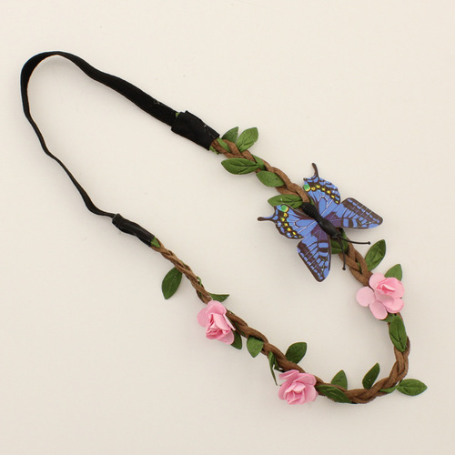 Butterfly paper flowers elastic headband Butterfly paper flowers elastic headband