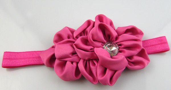 Satin flowers elastic headband Satin flowers elastic headband