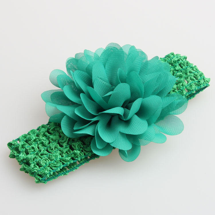 Chiffon large flower lace stretch headband Chiffon large flower lace stretch headband