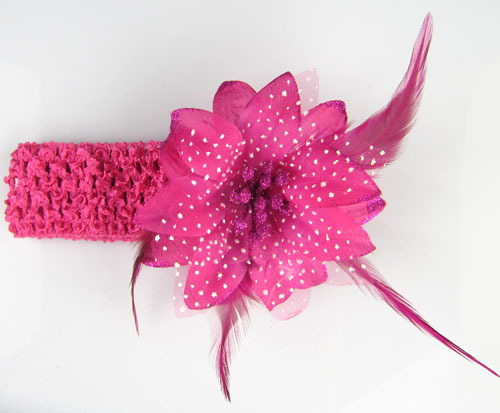 Organza feather flower headband Organza feather flower headband