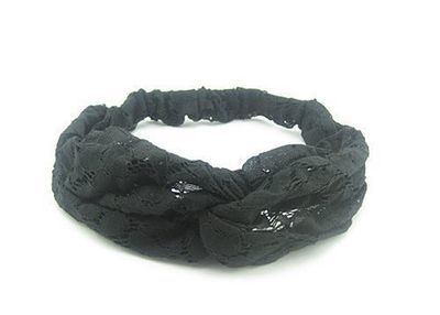 Black lace twist front elastic headband Black lace twist front elastic headband