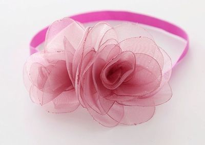 Sheer organza twin flower elastic headband Sheer organza twin flower elastic headband