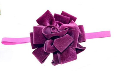 Purple velvet flower bow elastic headband Purple velvet flower bow elastic headband