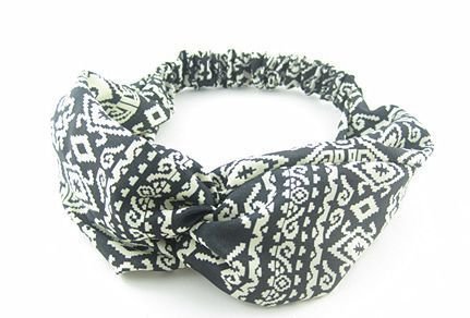Black white totem chiffon elastic headband Black white totem chiffon elastic headband