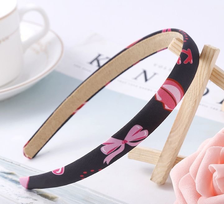 Printed satin slim headband Printed satin slim headband