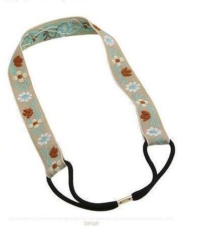 Cotton flower-embroidered headband Cotton flower-embroidered headband
