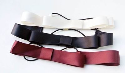 Satin ribbon bow-tie elastic headband Satin ribbon bow-tie elastic headband