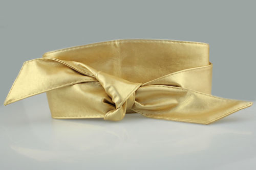 Soft leather wide ribbon tie-up belt Soft leather wide ribbon tie-up belt