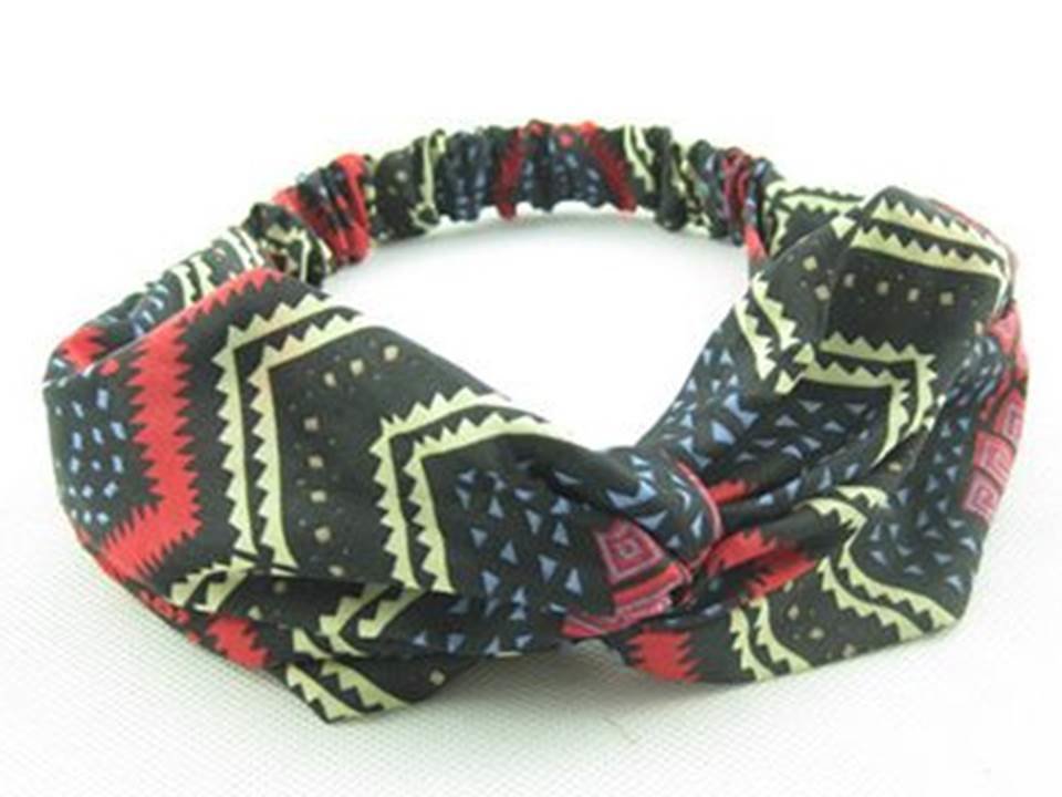 Red black mixed waves elastic turban headband Red black mixed waves elastic turban headband
