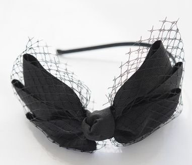 Black ribbed ribbon bow headband Black ribbed ribbon bow headband