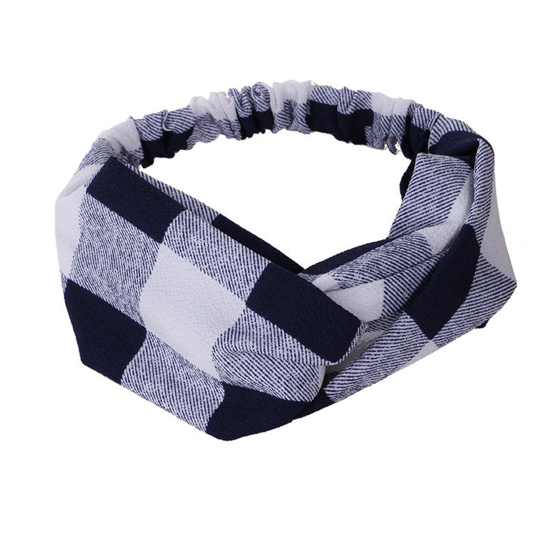 Checks chiffon turban headband Checks chiffon turban headband