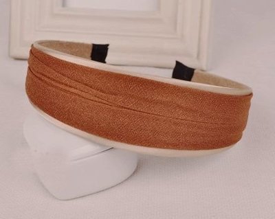 4cm-wide satin & chiffon layered headband 4cm-wide satin & chiffon layered headband