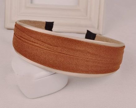4cm-wide satin & chiffon layered headband 4cm-wide satin & chiffon layered headband