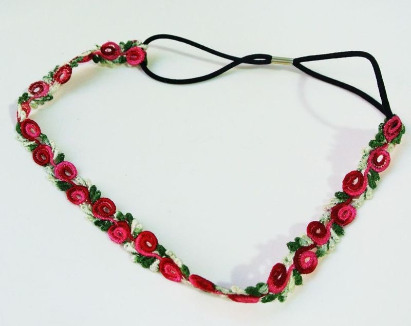 Lace rose flower elastic headband Lace rose flower elastic headband