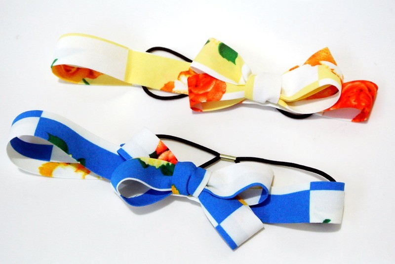 Floral bow-tie elastic headband Floral bow-tie elastic headband