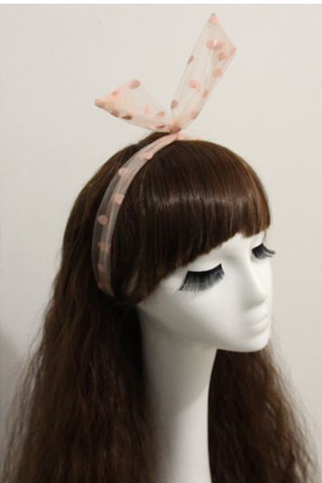 Dots voile ribbon twist hair scarf Dots voile ribbon twist hair scarf