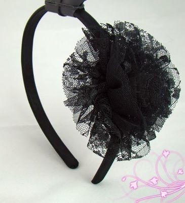 Black organza tulle pom headband Black organza tulle pom headband