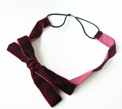 Velvet bow-tie elastic headband Velvet bow-tie elastic headband