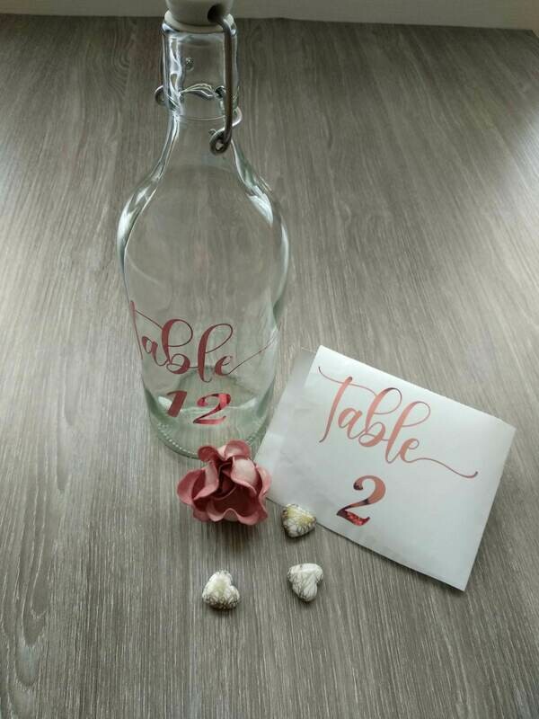 Table numbers for weddings, party decor and events,  vinyl sticker decals