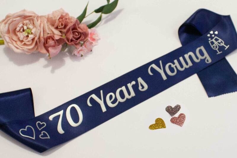 "Any Age" Years Young Birthday Sash