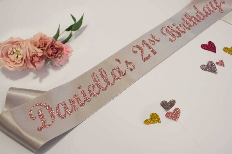 Luxury Personalised 21st Birthday Sash