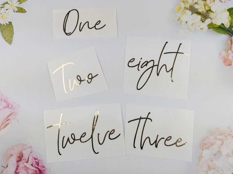 Table Number Sticker - Word