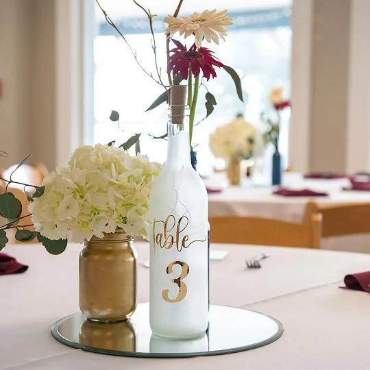 Table Number Sticker - Word table with large number