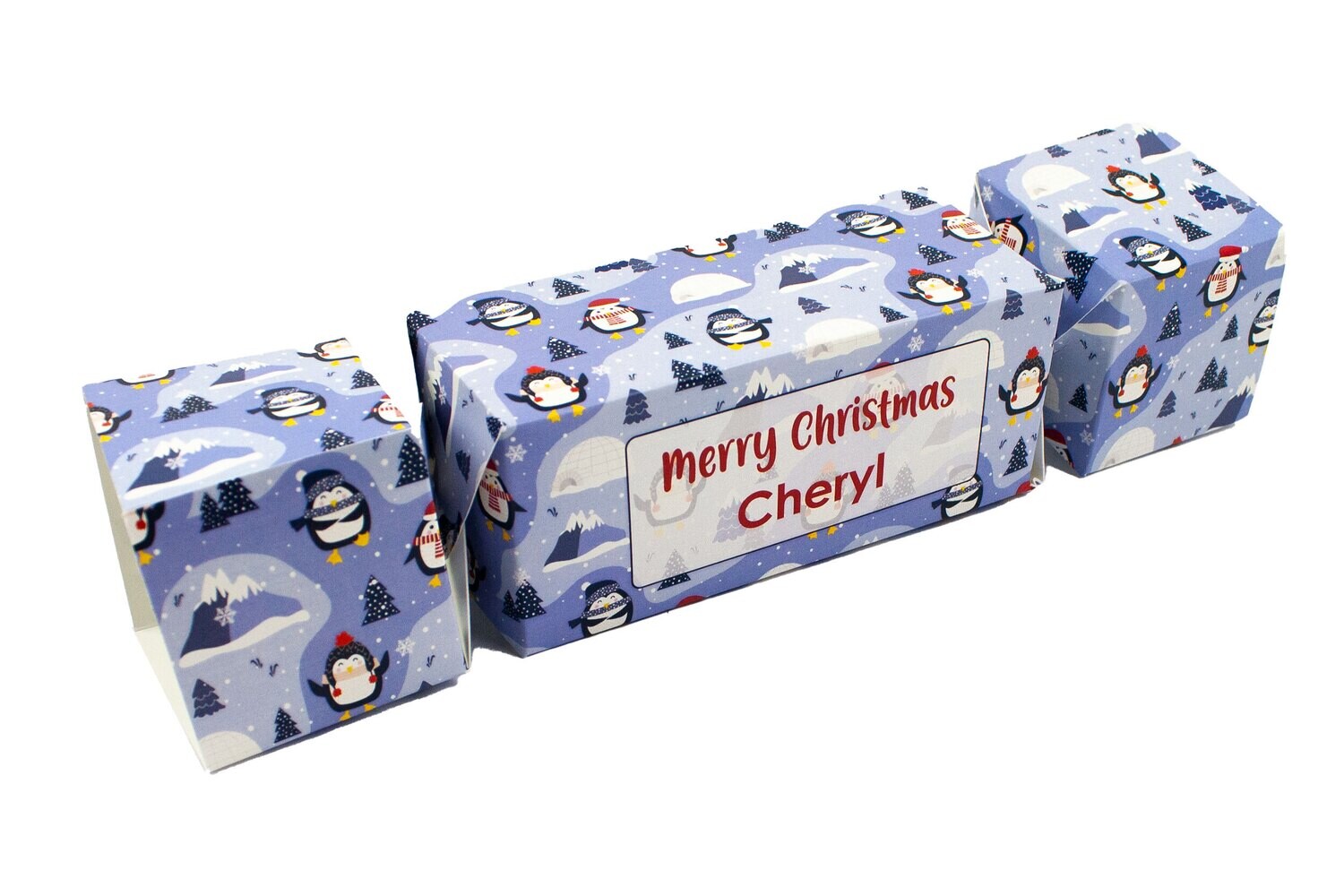 Christmas Money Wallet In the Shape Of A Cracker Shaped Box - Penguin Design