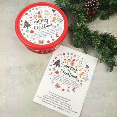Christmas Sweet Tin Printable Gift Label - Round Tin
